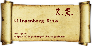 Klingenberg Rita névjegykártya