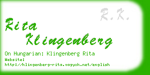 rita klingenberg business card